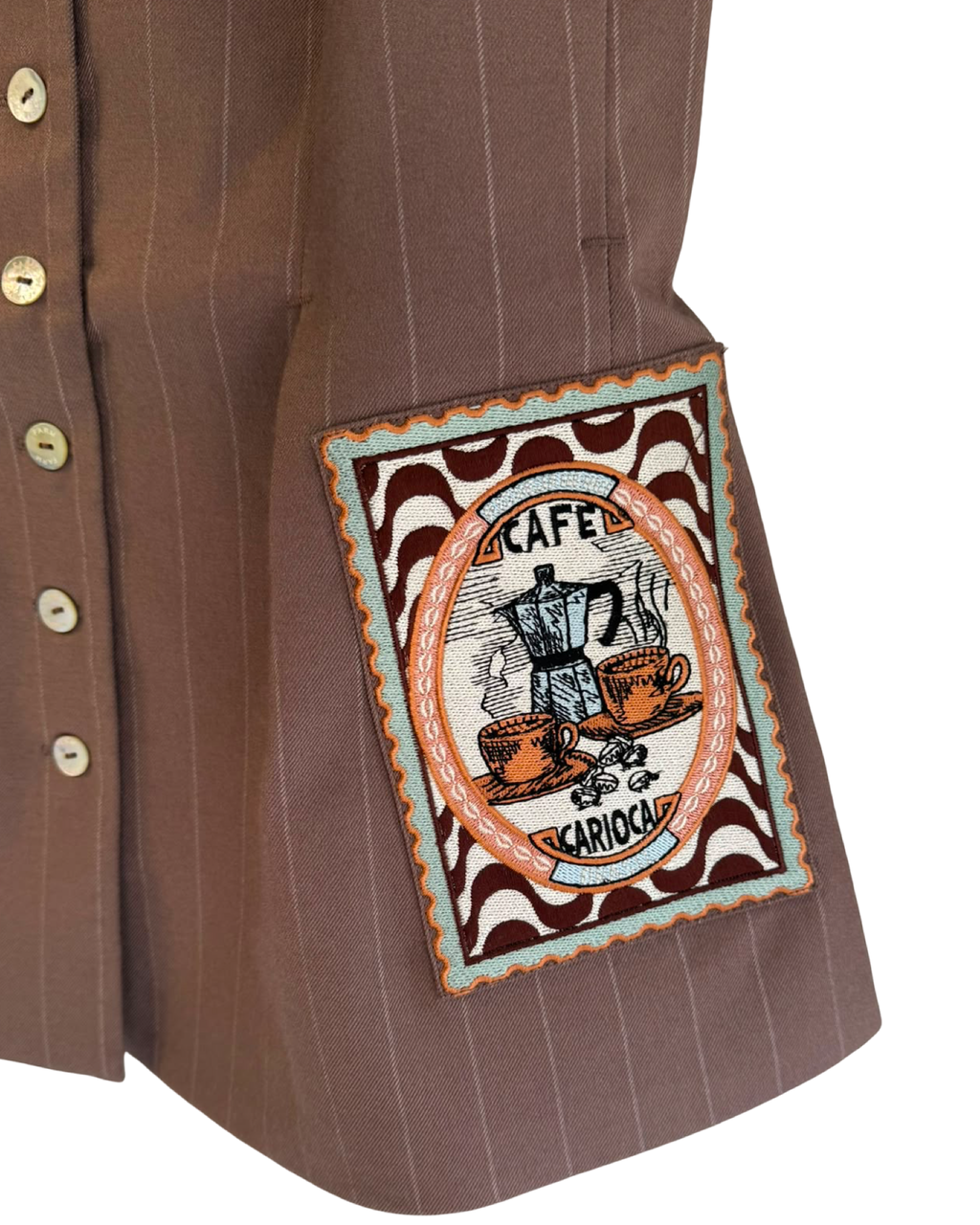 Brown Halter Vest With Patch
