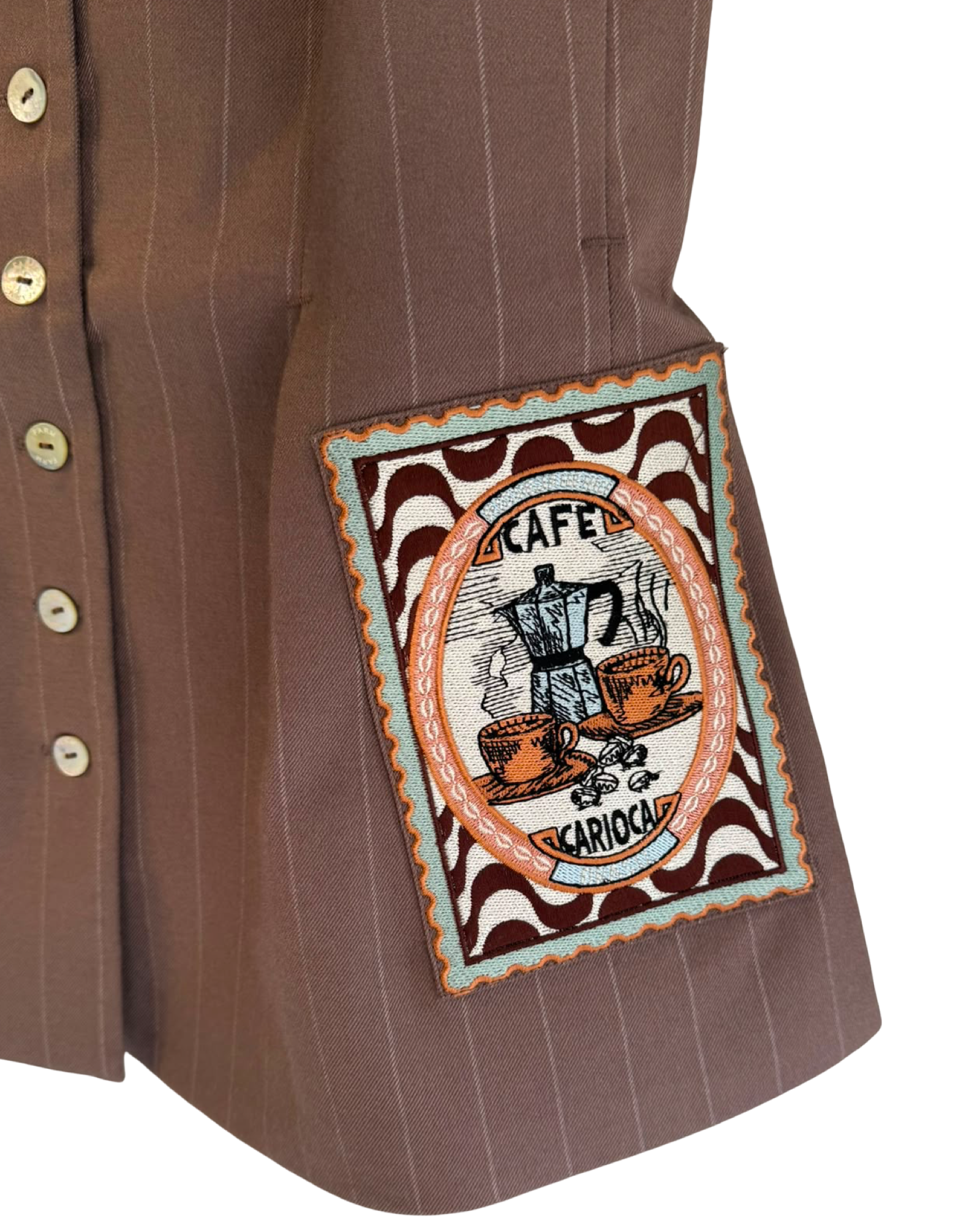 Brown Halter Vest With Patch
