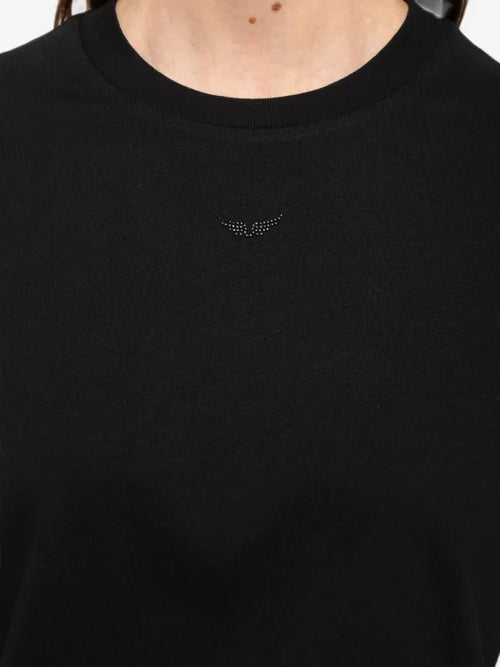 Asymmetric Strass-Embellished T-Shirt