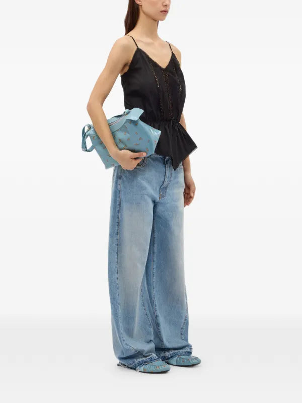 Black Cotton Poplin Top