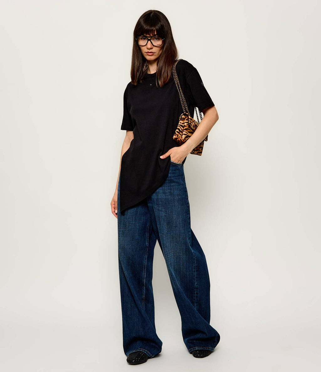 Asymmetric Strass-Embellished T-Shirt