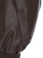Brown Reversible Faux Leather Fur-Trim Vest