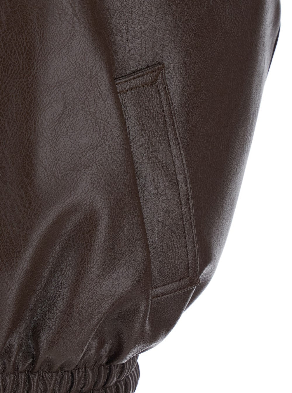 Brown Reversible Faux Leather Fur-Trim Vest