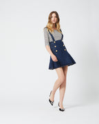 Gold Buttons Denim Skirt