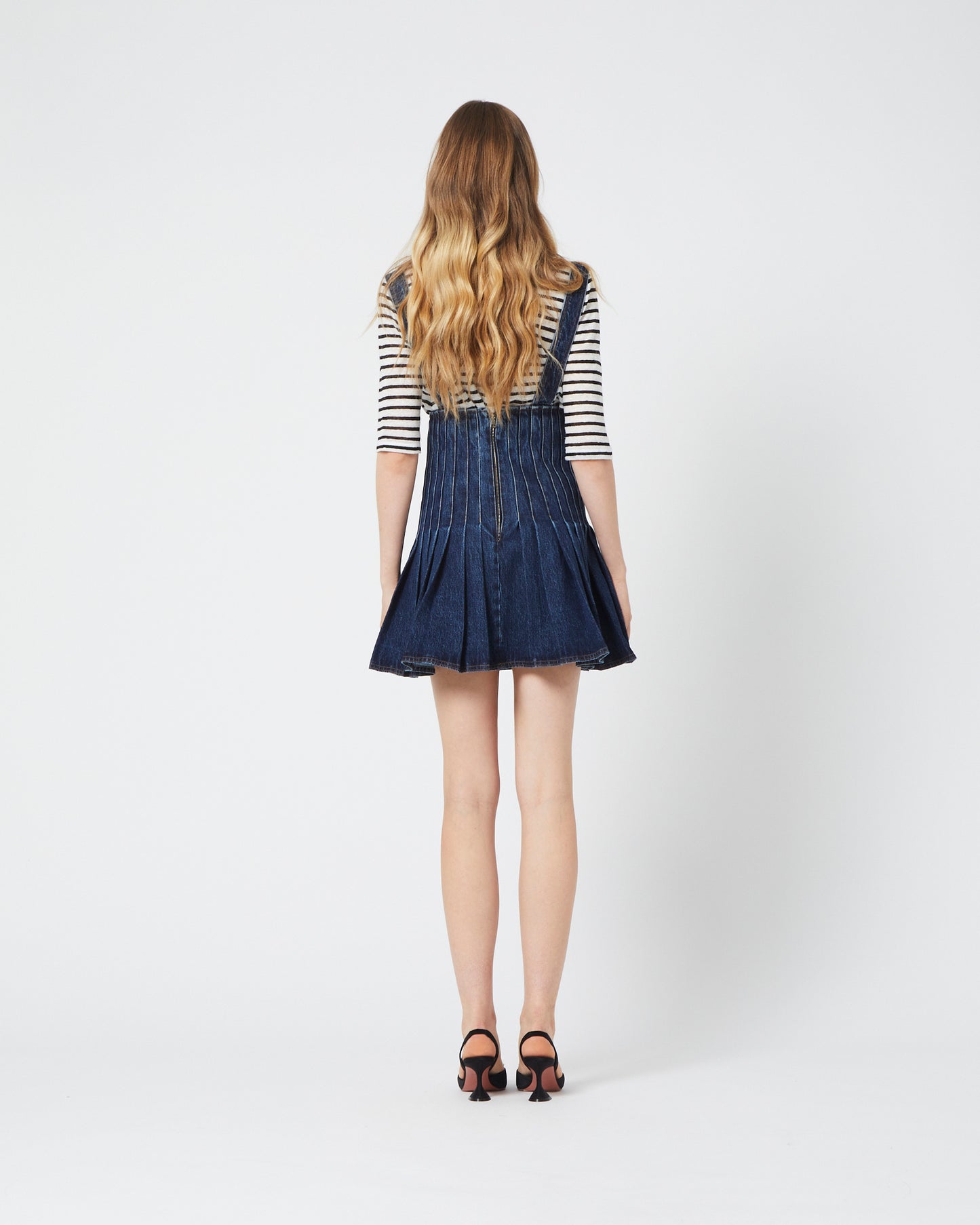 Gold Buttons Denim Skirt