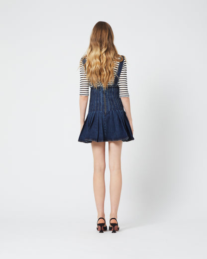 Gold Buttons Denim Skirt