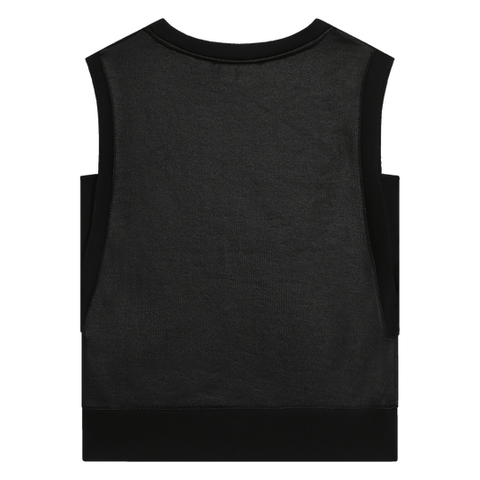 Black Sleeveless Sweatshirt