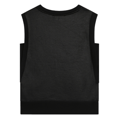 Black Sleeveless Sweatshirt