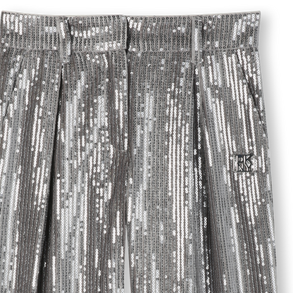Pants Embellished With Silver Sequins