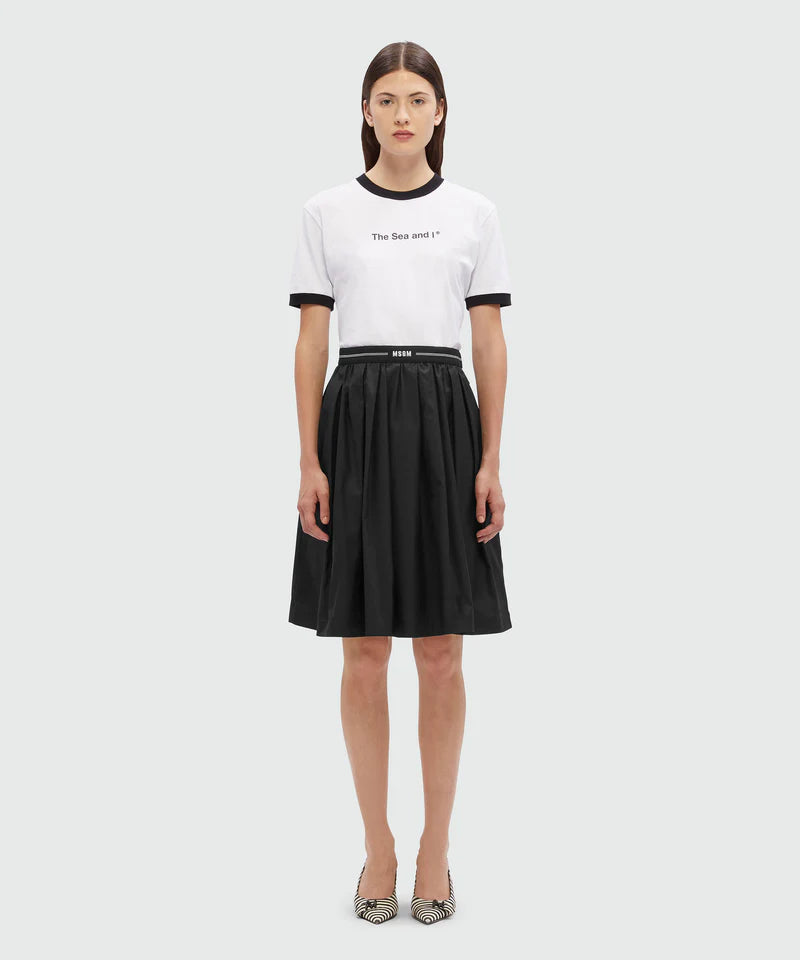 Black Waistband Logo Skirt