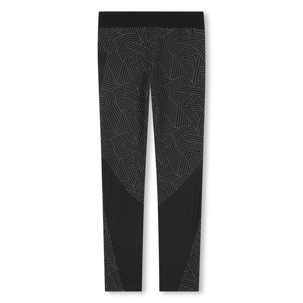Girls Black Logo Leggings