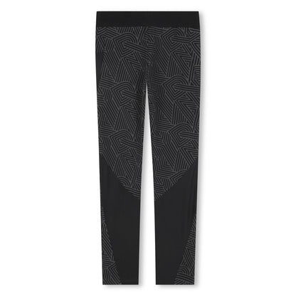 Girls Black Logo Leggings
