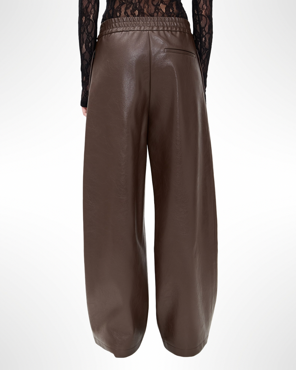 Faux Leather Wide Leg Pants