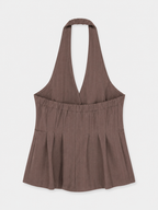 Brown Halter Vest With Patch