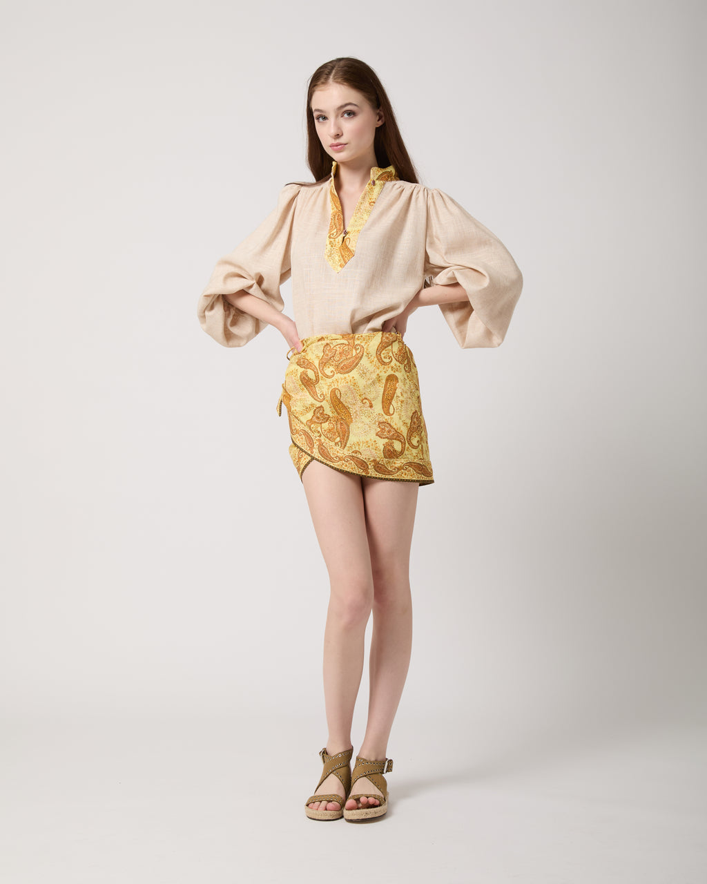 Yellow Bandana Mini Skirt