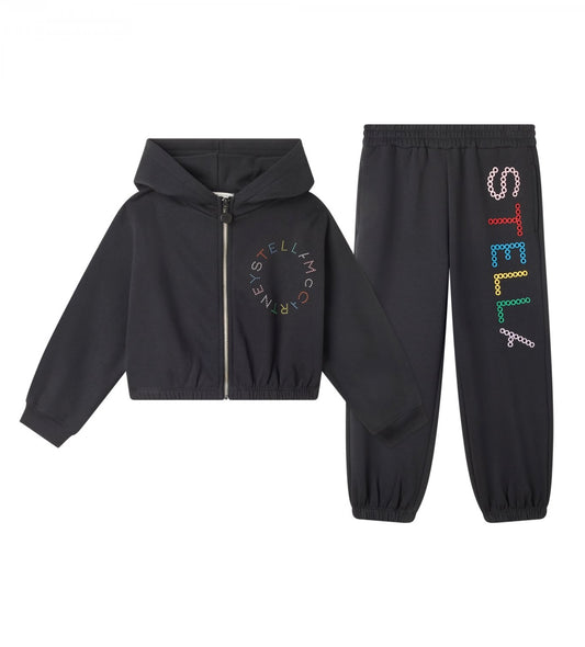 Black Color Logo Tracksuit