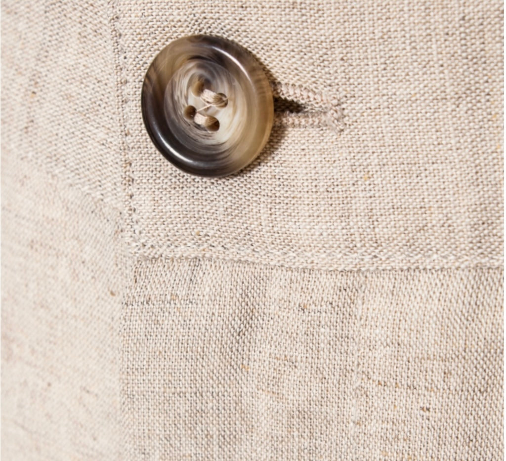 Beige Linen Bermudas
