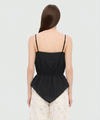 Black Cotton Poplin Top