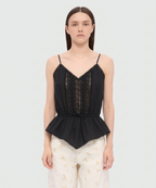 Black Cotton Poplin Top