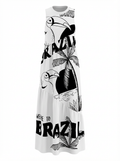 Maxi Brazil Print Dress