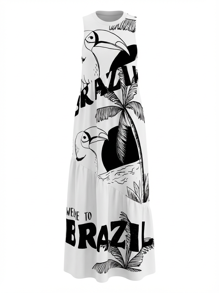 Maxi Brazil Print Dress