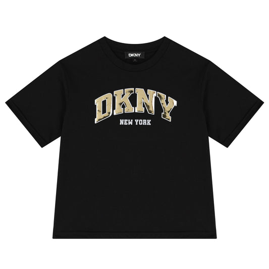 DKNY u0422u0435u043du0438u0441u043au0438 Black &amp; Gold Logo T-Shirt