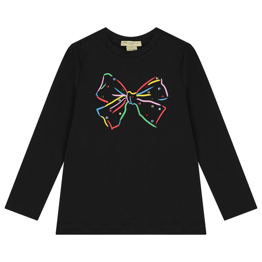 Black Bow Long Sleeve Top