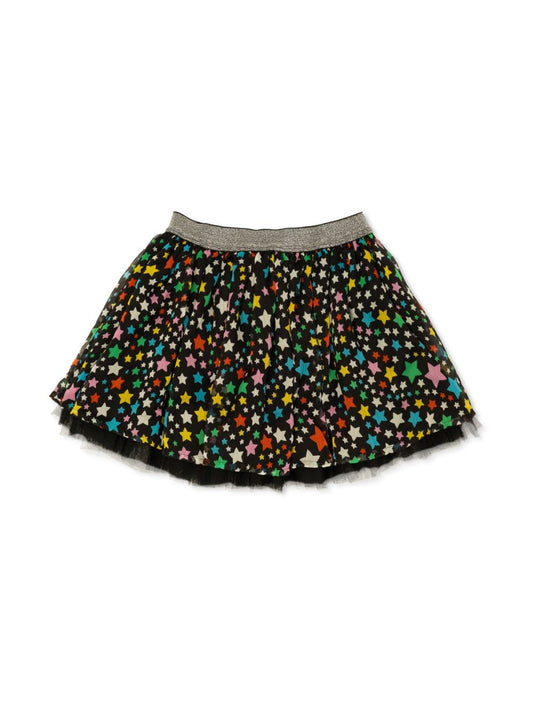 Star-Print Tulle Skirt