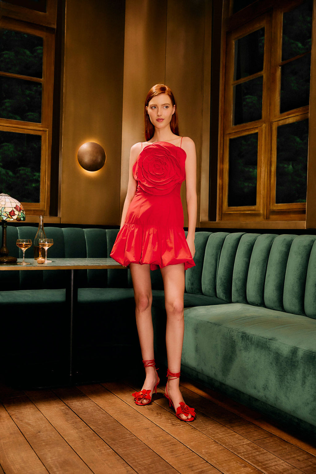 Red Mini Baloon Dress