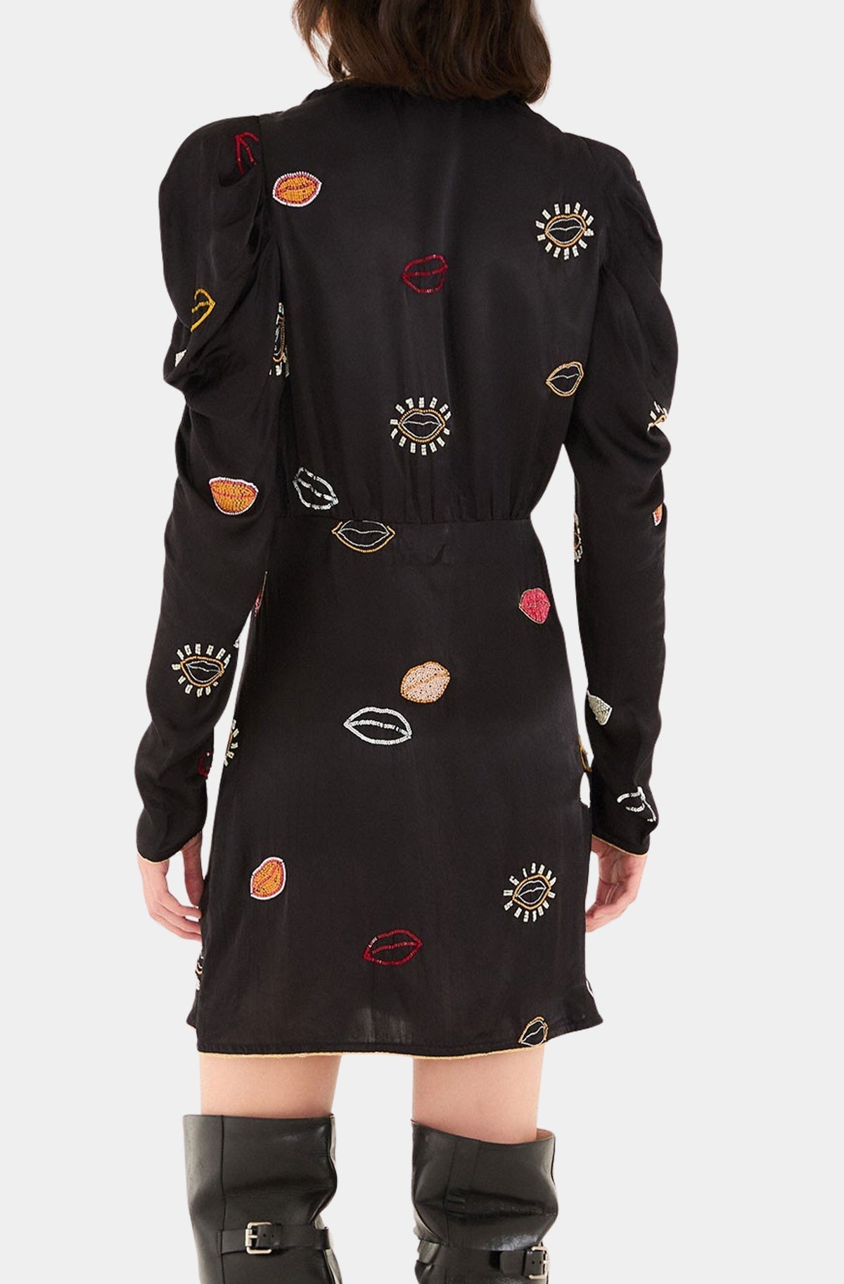 Beaded Kisses Wrap Dress