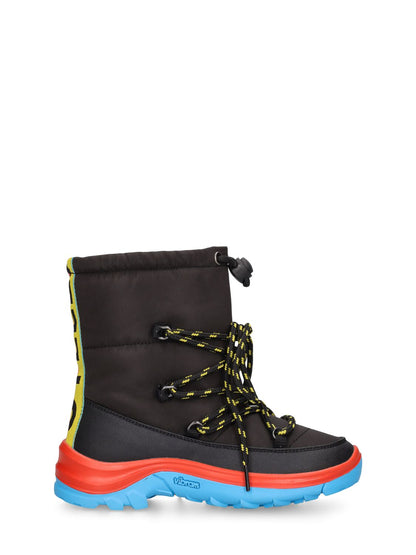 Nylon Lace-Up Snow Boots