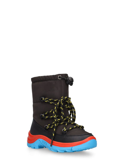 Nylon Lace-Up Snow Boots