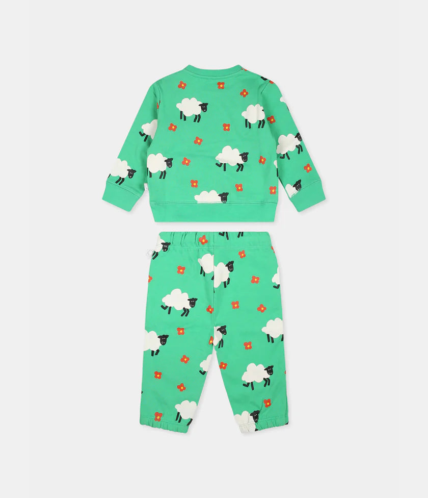 Green Set With Sheep Print