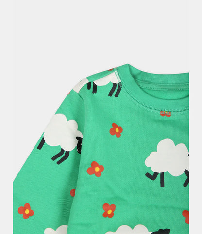 Green Set With Sheep Print