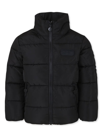 Black Embossed Logo Puffer