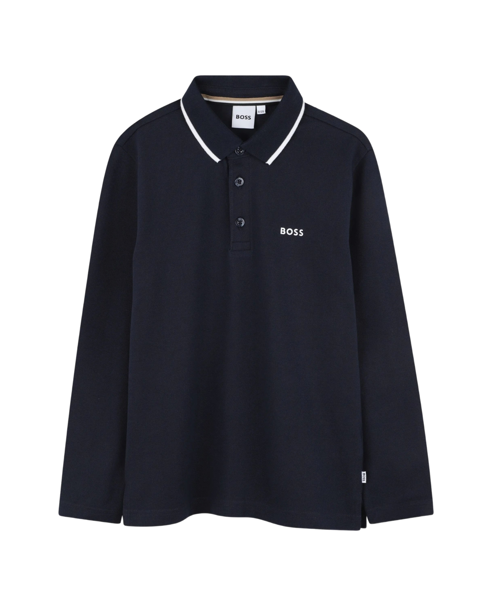 Long-Sleeve Dark Blue Polo Shirt