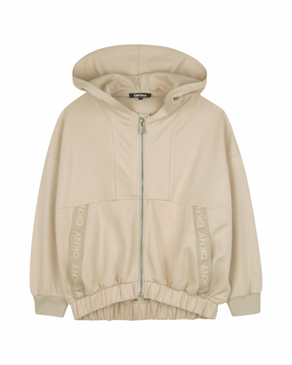 Logo Pockets Hooded Cardigan