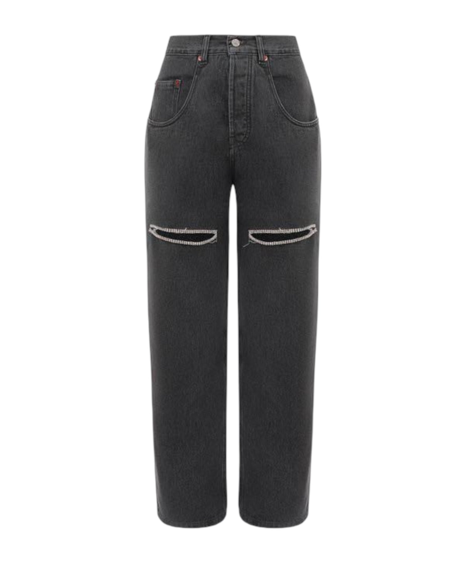 Black Cut Out Crystals Jeans