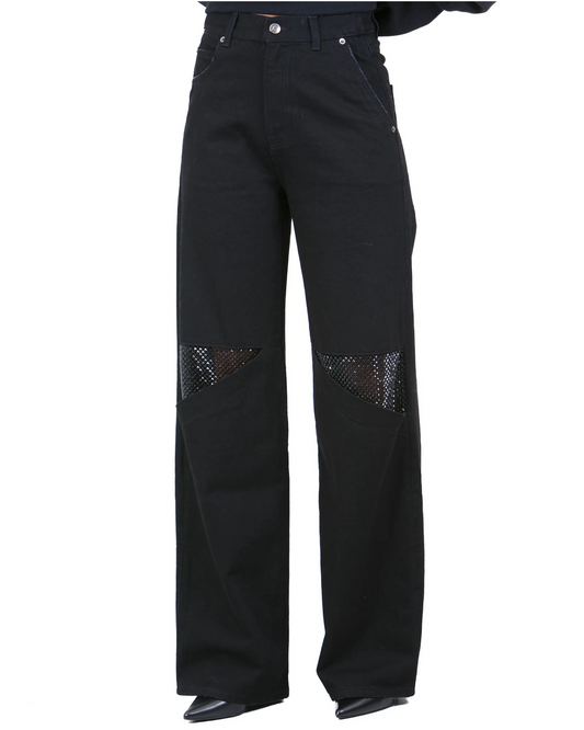 Rhinestones Black Jeans