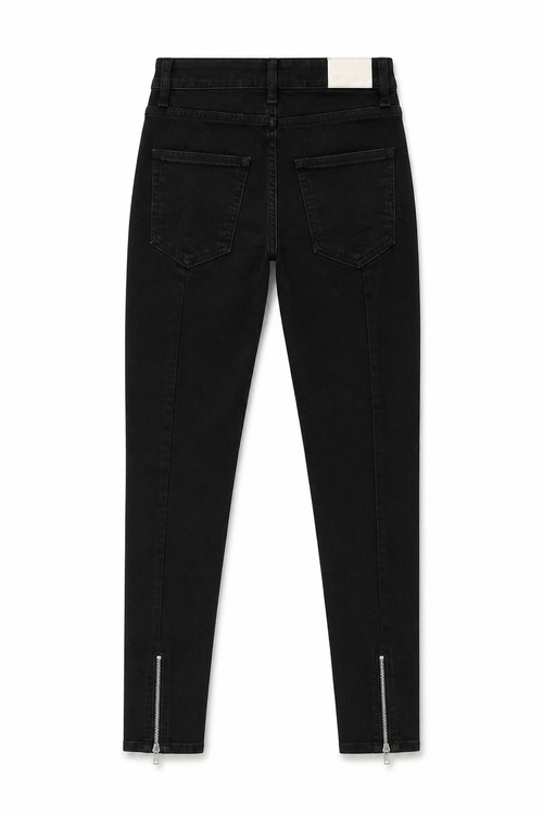 Skinny Black Zip Jeans