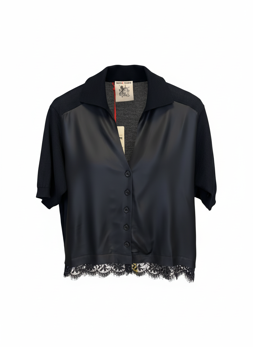 Bi-Material Lace Shirt