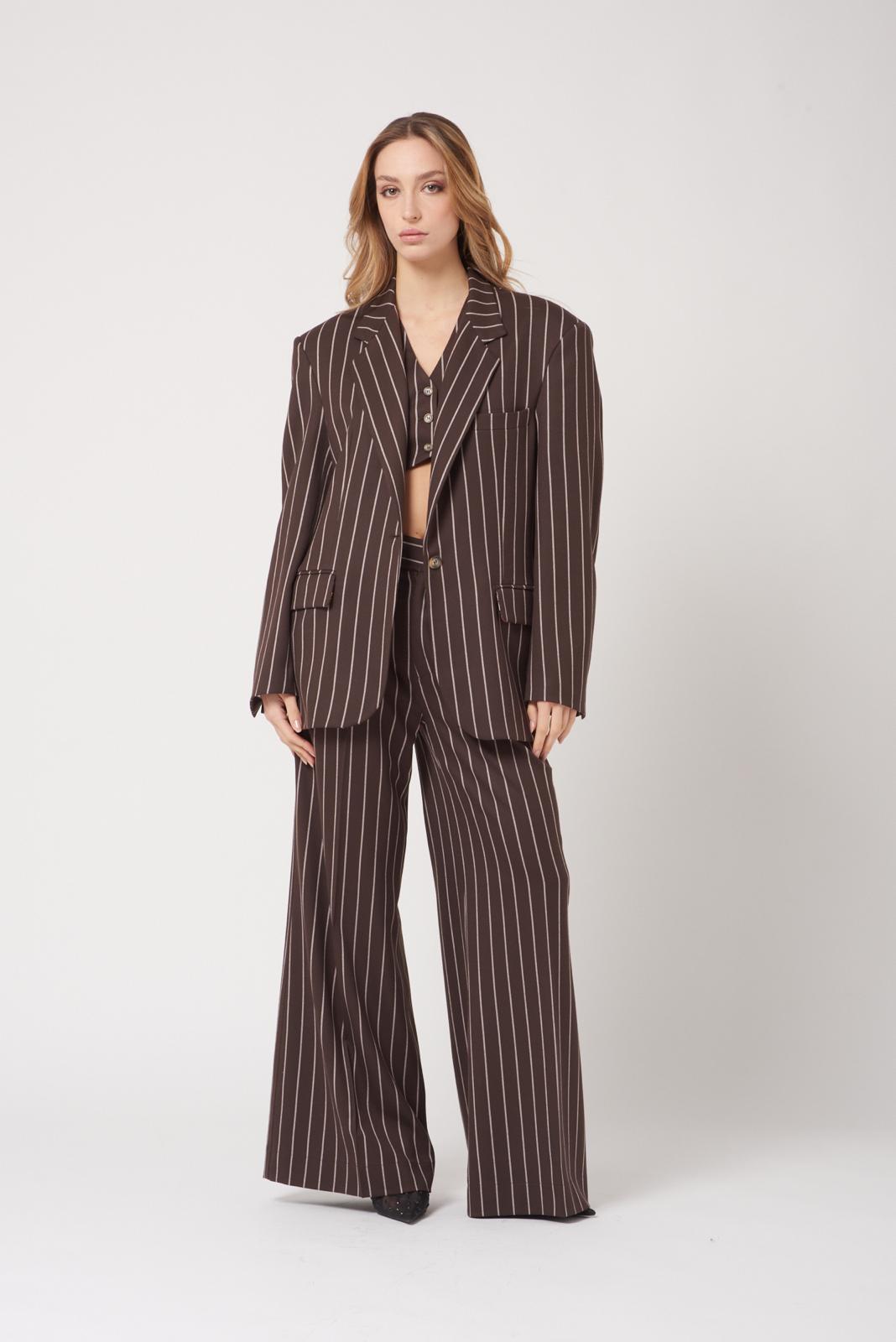 Brown Stipes Pants