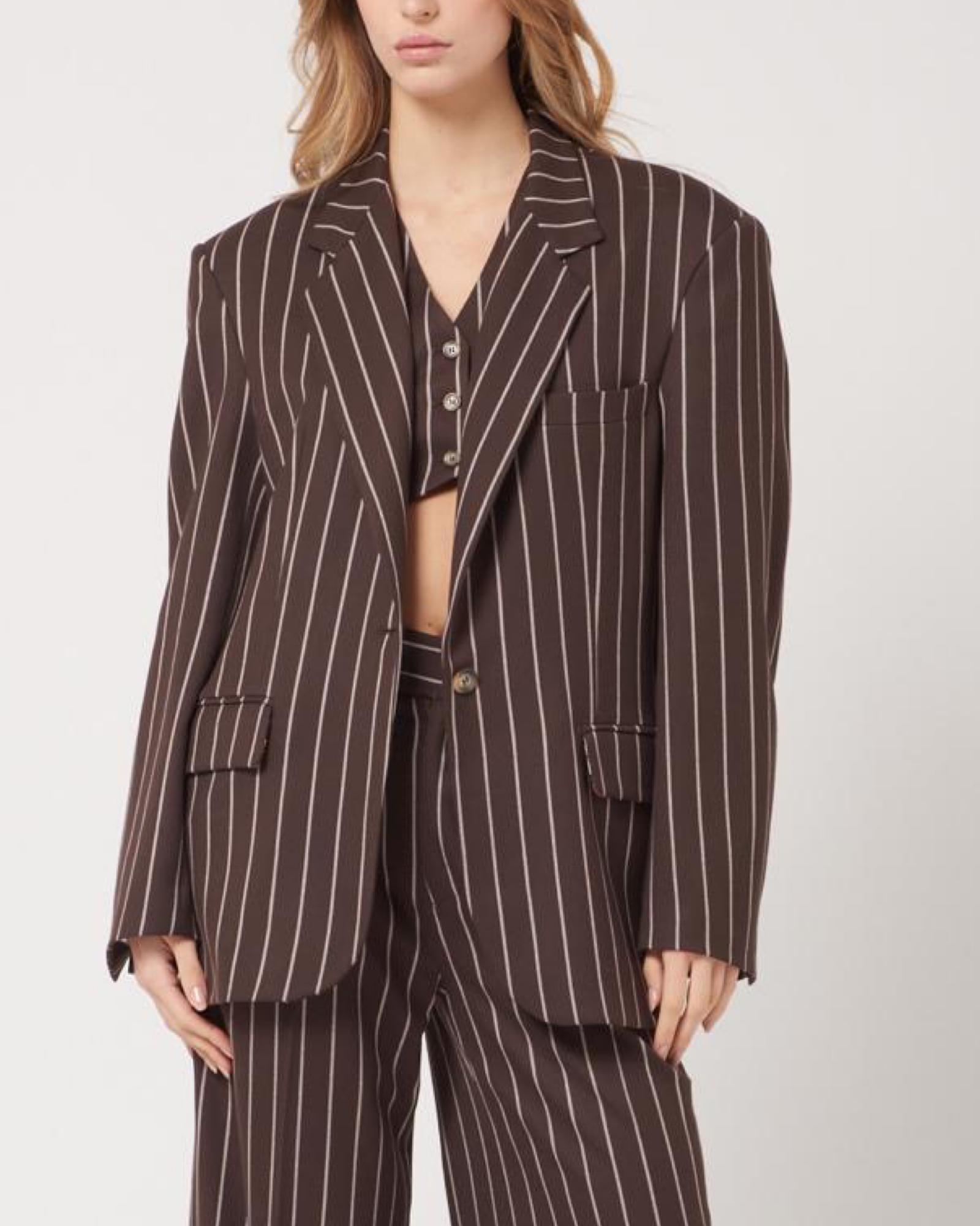 Brown Stripes Blazer