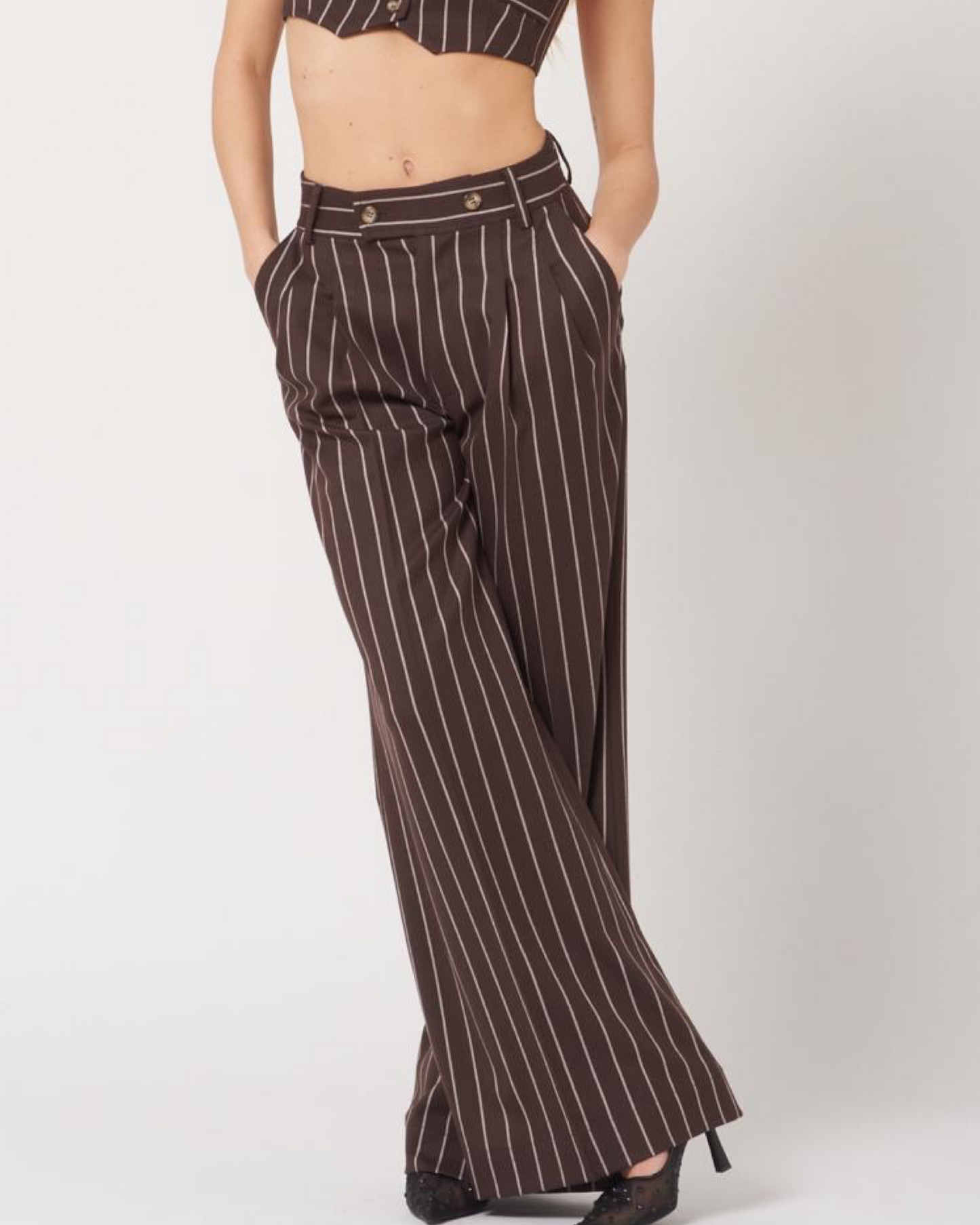 Brown Stipes Pants