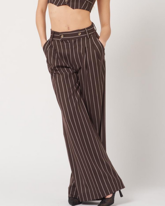 Brown Stipes Pants