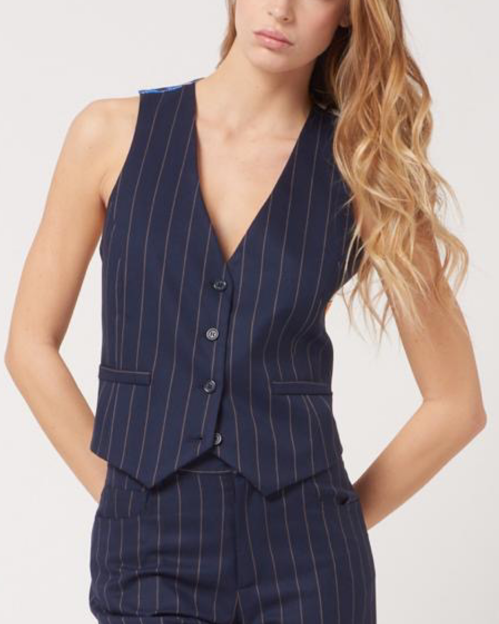 Navy Stripes Vest