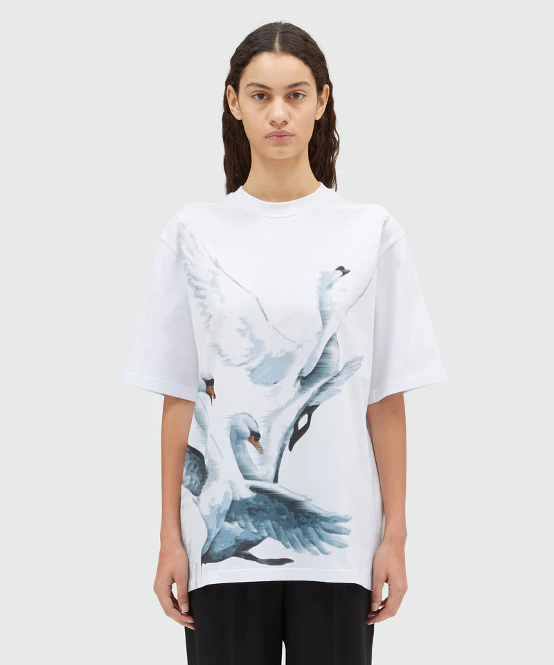 Swans Print T-Shirt