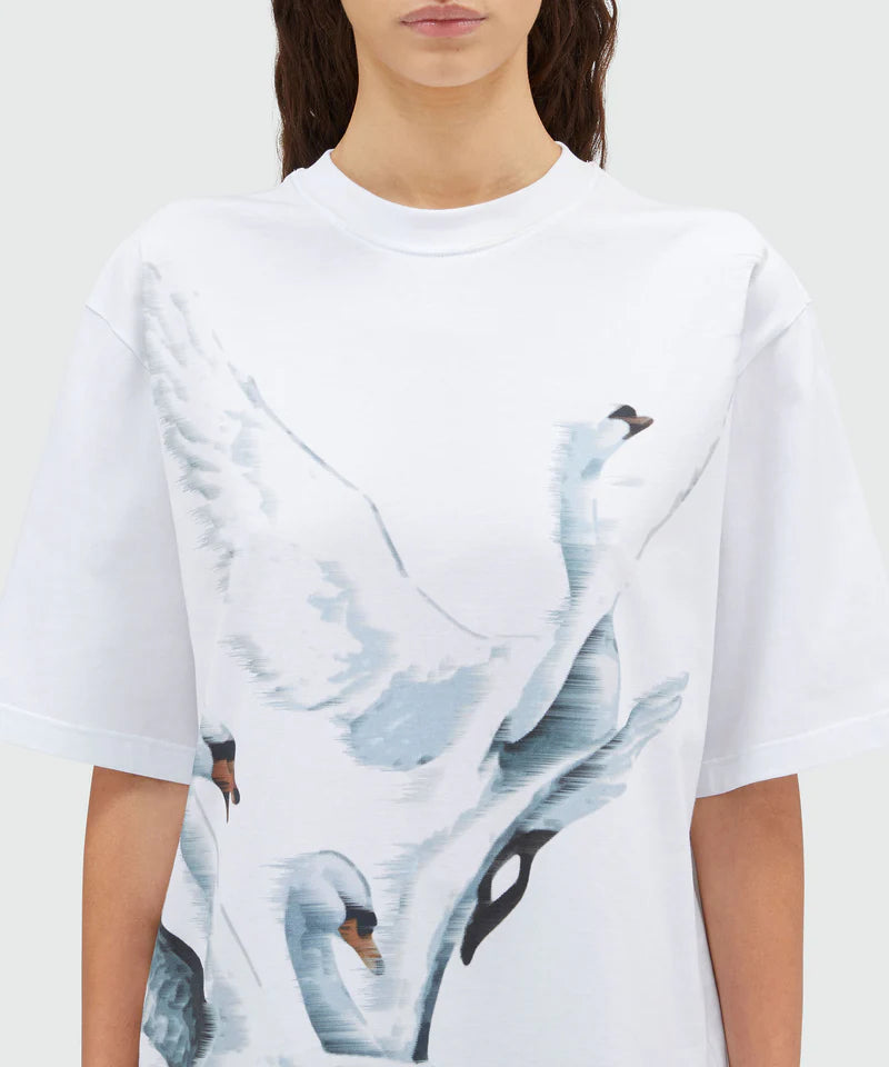 Swans Print T-Shirt