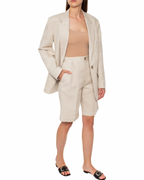 Beige Linen Bermudas
