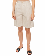 Beige Linen Bermudas